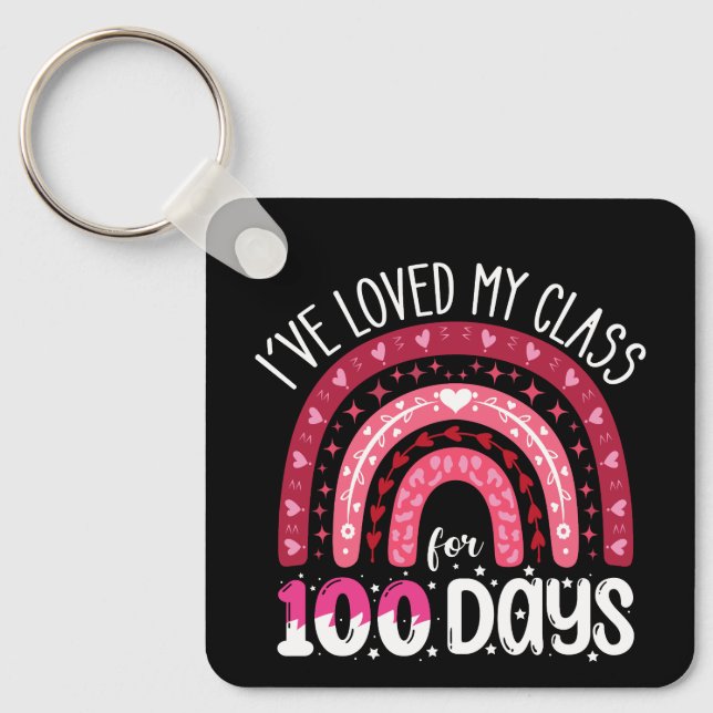 Chaveiro Eu Amo Minha Turma Há 100 Dias de Aula (Frente)