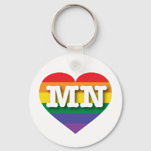 Chaveiro Eu amo Minnesota Orgulho gay Rainbow Heart