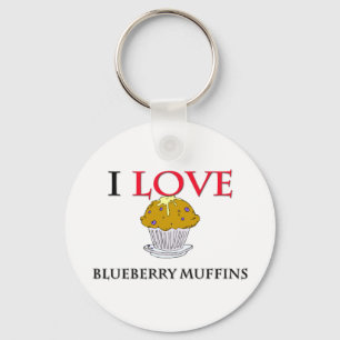 Chaveiro Eu amo muffin de blueberry