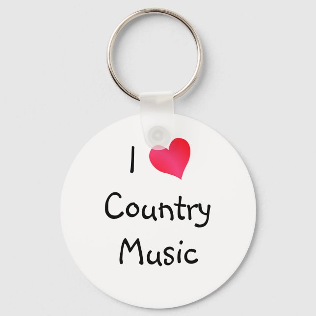 Chaveiro Eu Amo Música country (Frente)