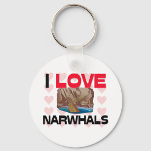 Chaveiro Eu amo Narwhals