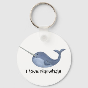 Chaveiro Eu amo Narwhals