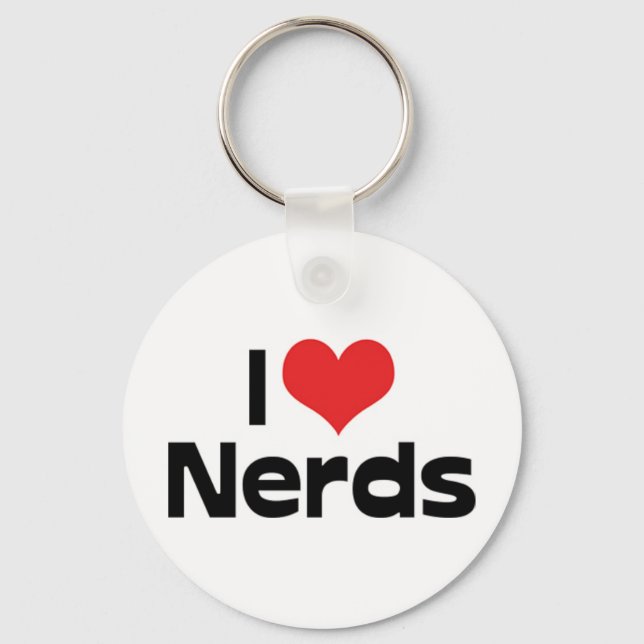 Chaveiro Eu Amo Nerds Pingente (Frente)