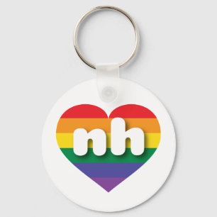 Chaveiro Eu amo New Hampshire Orgulho gay Rainbow Heart