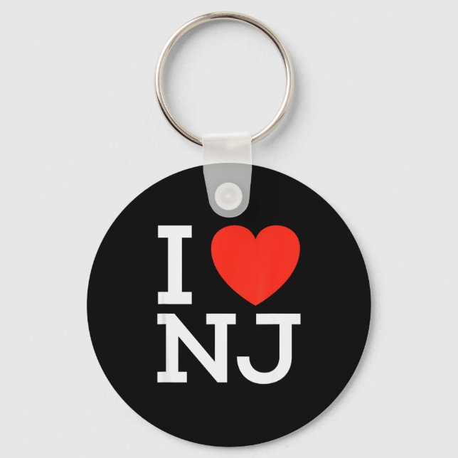 Chaveiro Eu Amo Nj - Camiseta Coração Para Amantes De Nova  (Frente)
