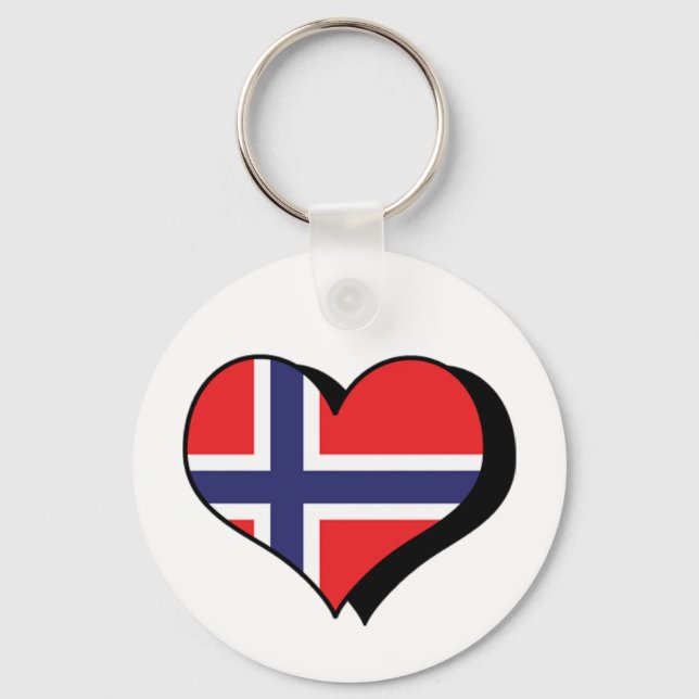 Chaveiro Eu Amo Noruega Pingente (Frente)