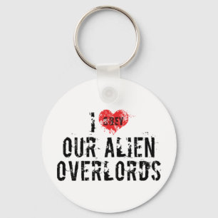 Chaveiro Eu Amo Nossos Superlords Alienígenas Pingente