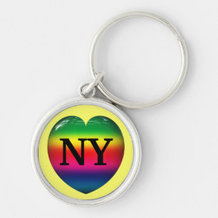 Chaveiro Eu Amo Nova York Rainbow Heart Keychain