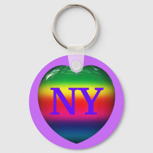 Chaveiro Eu Amo Nova York Rainbow Heart Keychain