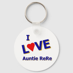 Chaveiro Eu amo o Auntie ReRe projetada por Celeste Sheffey