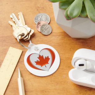 Chaveiro Eu amo o canadense Heart Flag Leaf not for Sales