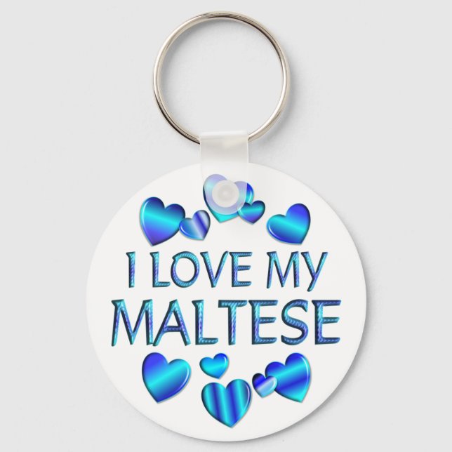 Chaveiro Eu Amo O Meu Maltês (Frente)