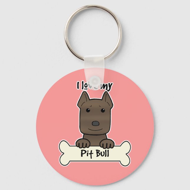 Chaveiro Eu Amo O Meu Pitbull (Frente)