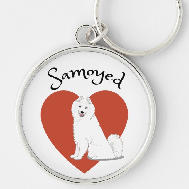 Chaveiro Eu amo o meu Samoyed! (Frente)