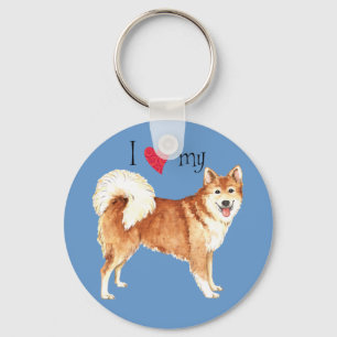 Chaveiro Eu Amo o meu Sheepdog Islandês