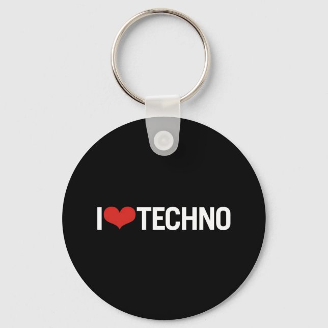 Chaveiro Eu amo o Techno (Frente)