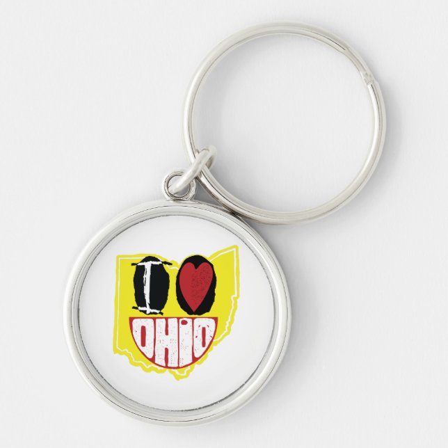 Chaveiro Eu Amo Ohio Sorrindo De Rosto Feliz (Frente)