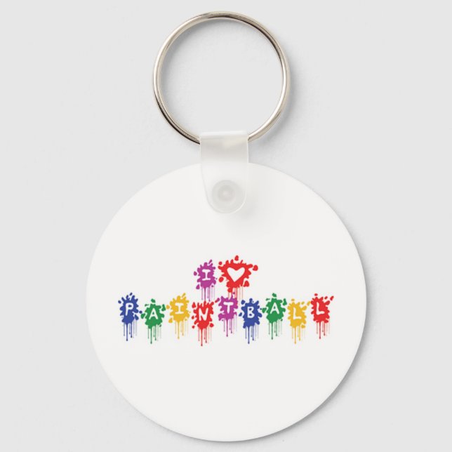 Chaveiro Eu Amo Paintball Pingente de Chaves (Frente)