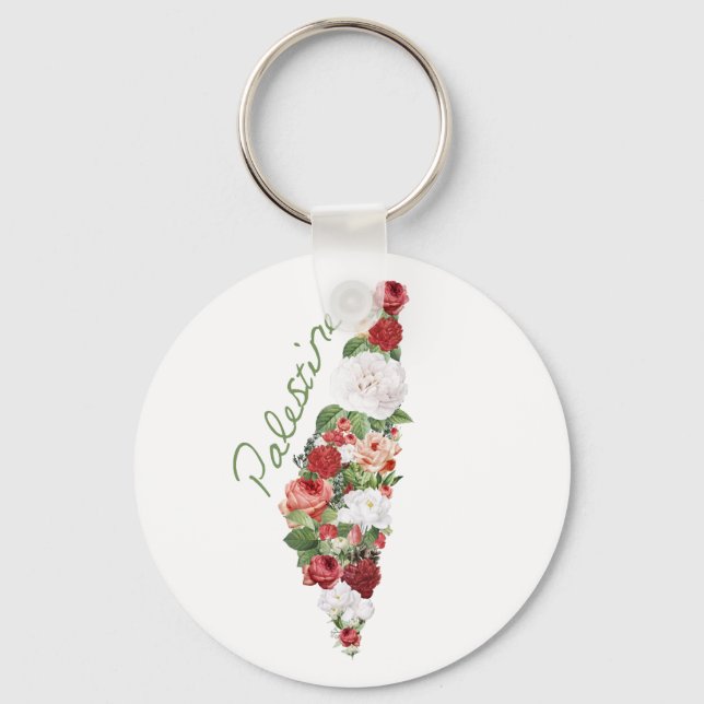 Chaveiro Eu Amo Palestina Meu Mapa Nacional Palestino (Frente)