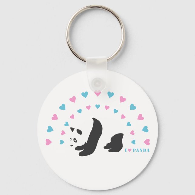 Chaveiro Eu Amo Panda (Frente)