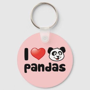 Chaveiro Eu Amo Pandas