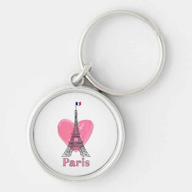 Chaveiro Eu Amo Paris Torre Eiffel França Presente (Frente)
