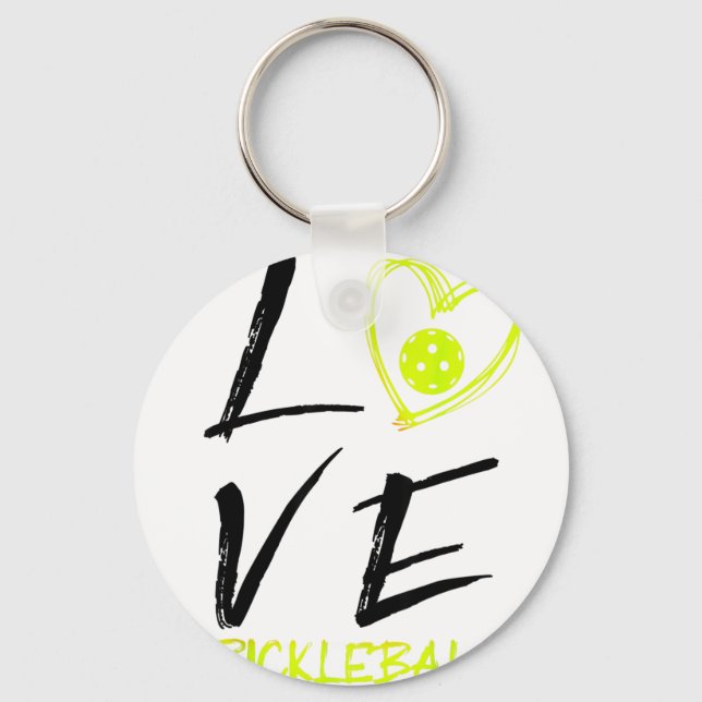 Chaveiro Eu amo pickleball piada bola de pickle  (Frente)