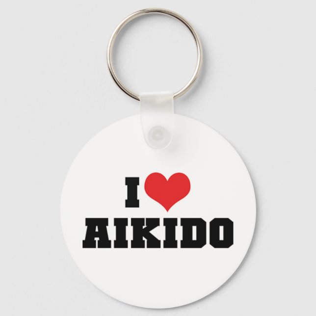 Chaveiro Eu Amo Pingente de Aikido (Frente)