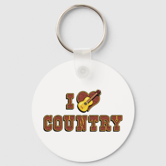 Chaveiro Eu Amo Pingente de Country (Frente)