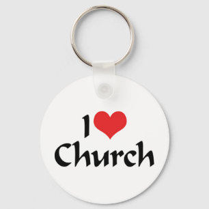 Chaveiro Eu Amo Pingente de Igreja