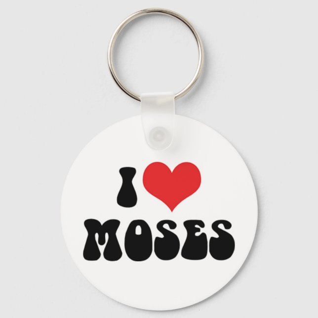 Chaveiro Eu Amo Pingente de Moisés (Frente)