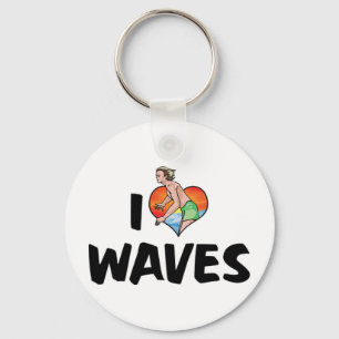 Chaveiro Eu Amo Pingente de Ondas