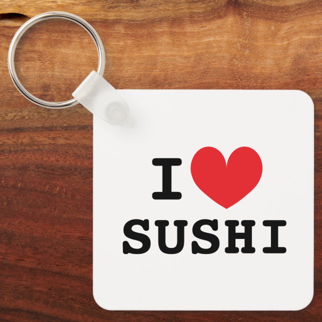 Chaveiro Eu amo pingente de sushi para amante de sushi (Frente)