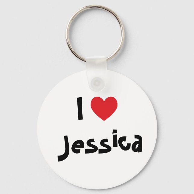 Chaveiro Eu Amo Pingente Jessica (Frente)