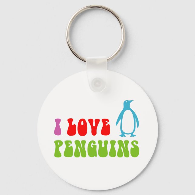 Chaveiro Eu Amo Pinguins (Frente)