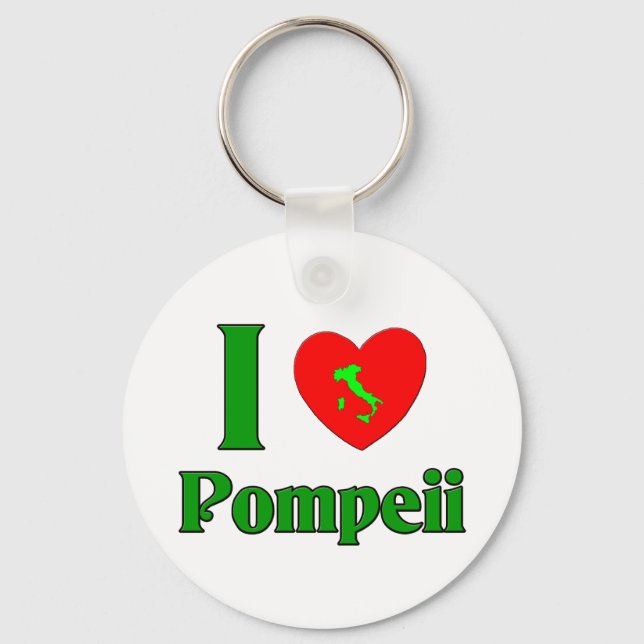 Chaveiro Eu amo Pompeia Itália (Frente)