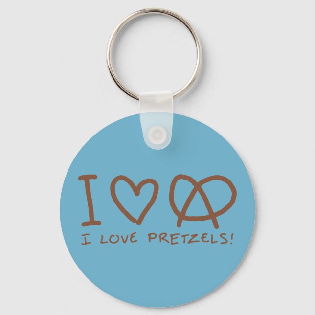 Chaveiro Eu Amo Pretzels (Frente)