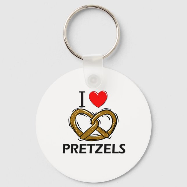 Chaveiro Eu Amo Pretzels (Frente)