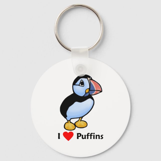Chaveiro Eu amo Puffins (Frente)