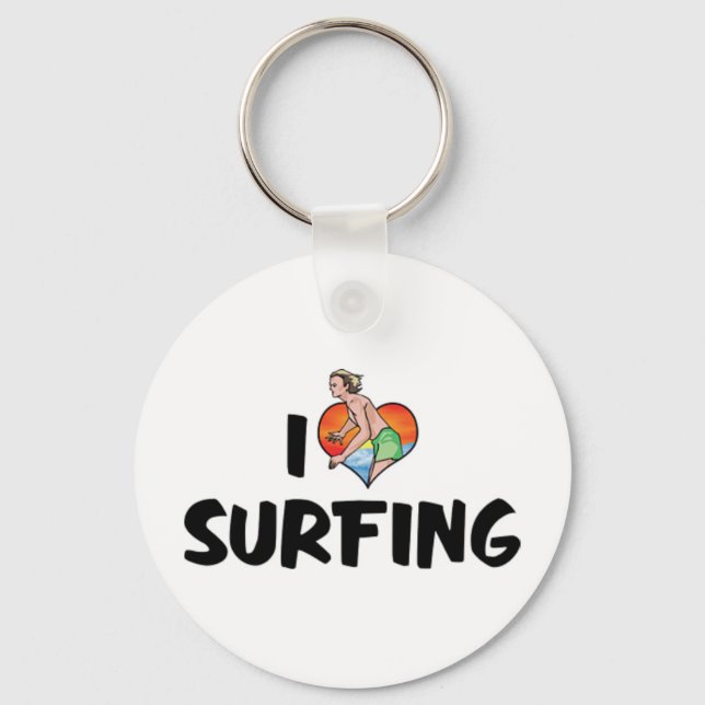 Chaveiro Eu Amo Pulseira de Surf (Frente)