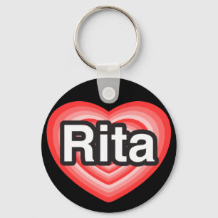 Chaveiro Eu amo Rita. Eu te amo Rita. Coração