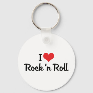 Chaveiro Eu Amo Rock & Roll Pingente de Chave