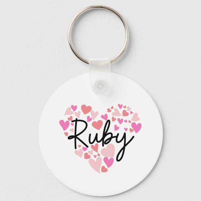 Chaveiro Eu amo Ruby (Frente)