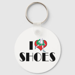 Chaveiro Eu Amo Sapatos Coração - Amante de Sapato da Moda