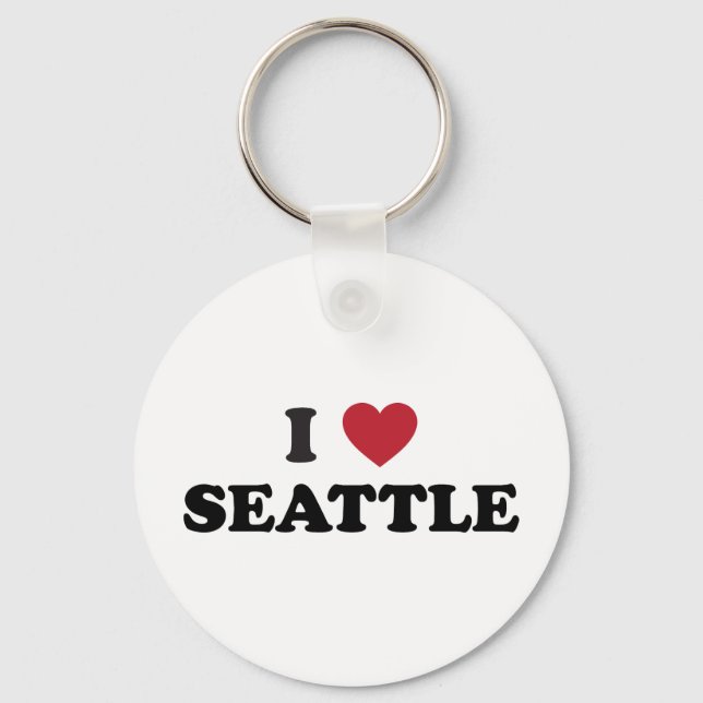 Chaveiro Eu Amo Seattle Washington (Frente)