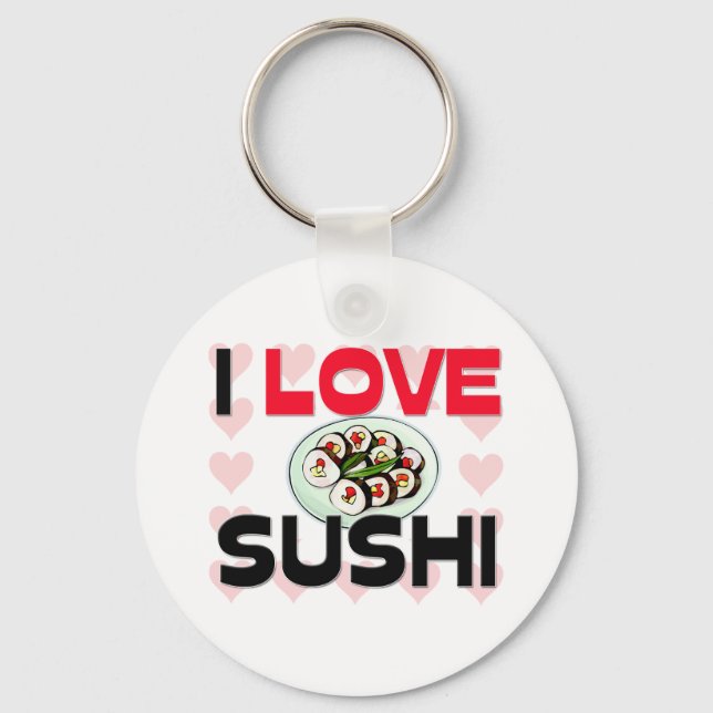 Chaveiro Eu Amo Sushi (Frente)