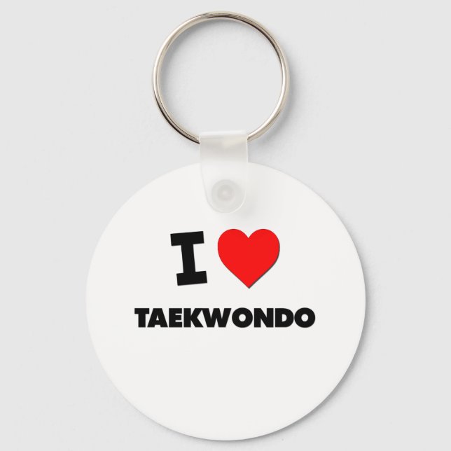 Chaveiro Eu Amo Taekwondo (Frente)