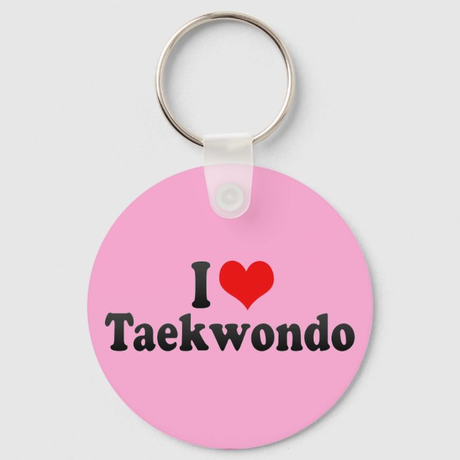 Chaveiro Eu Amo Taekwondo (Frente)