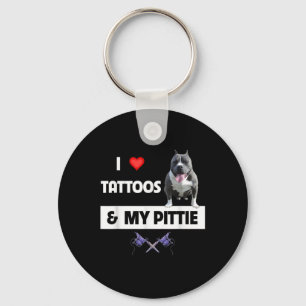 Chaveiro Eu Amo Tatuagens E Meu Cachorro Pittie Pitbull Mãe