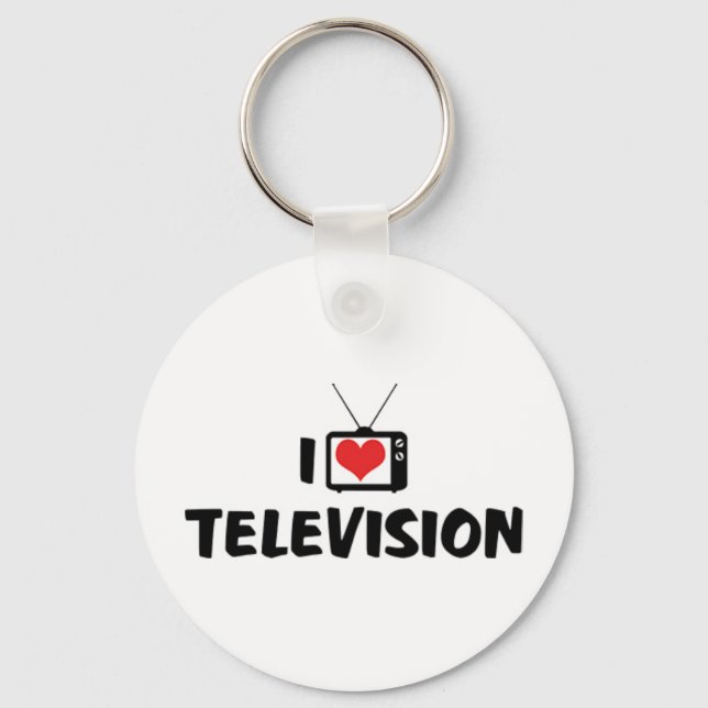Chaveiro Eu Amo Televisão Pingente (Frente)
